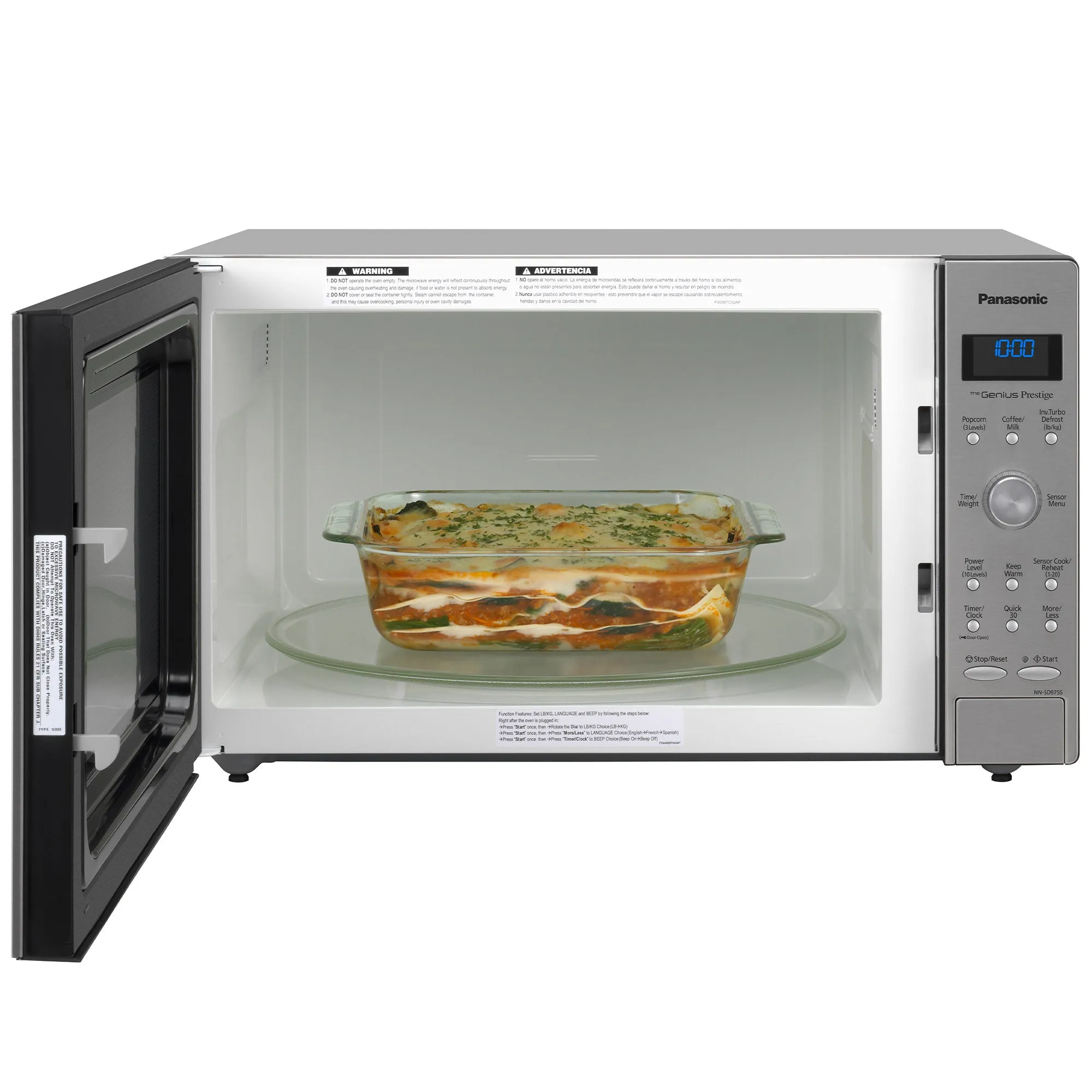 2.2 cu.ft. Cyclonic Wave Inverter Microwave, 1250W - NN-SD975S