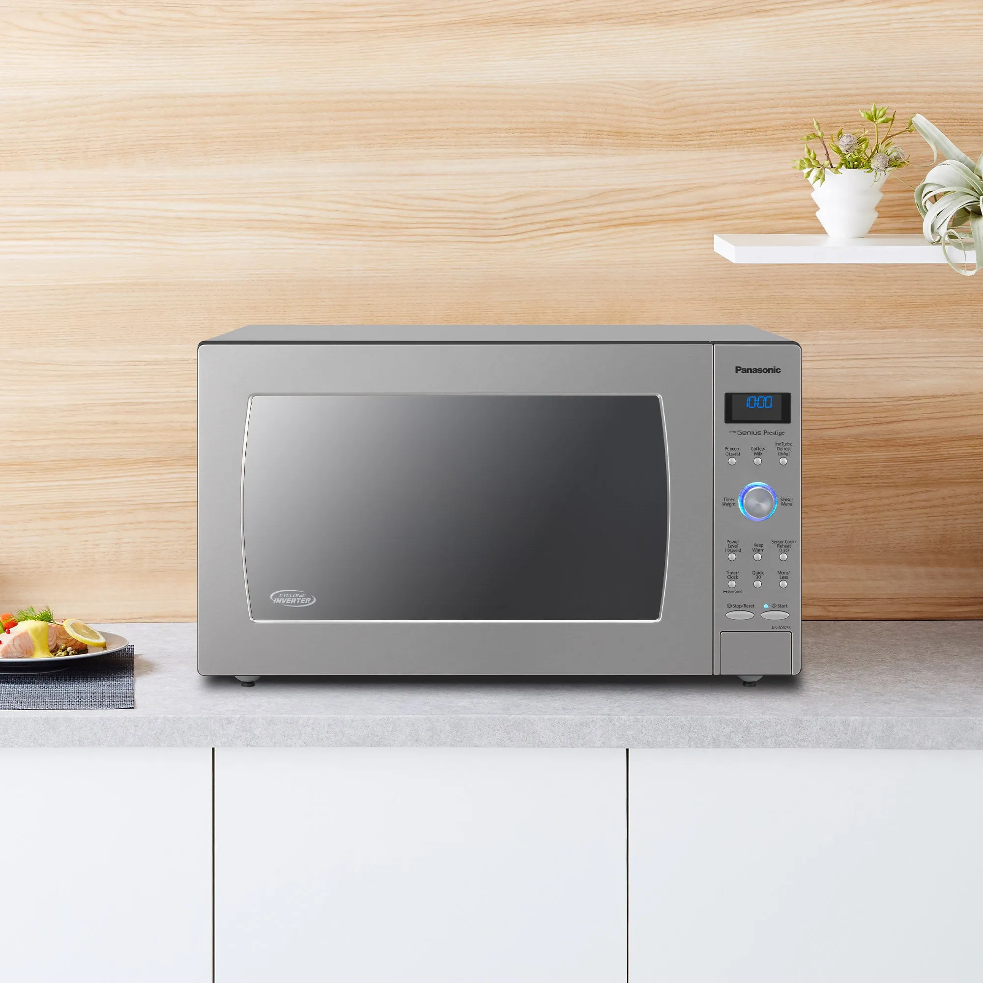 2.2 cu.ft. Cyclonic Wave Inverter Microwave, 1250W - NN-SD975S