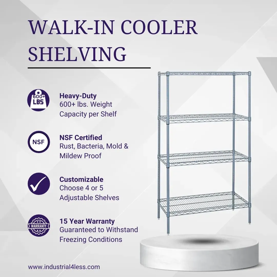 24" x 72" Walk In Cooler and Freezer Wire Shelving Unit
