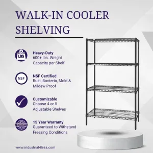 24" x 72" Walk In Cooler and Freezer Wire Shelving Unit