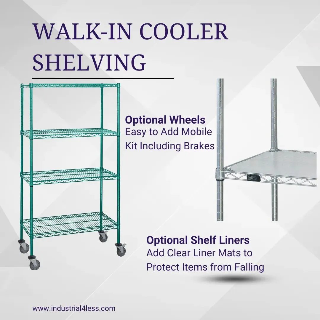 24" x 72" Walk In Cooler and Freezer Wire Shelving Unit