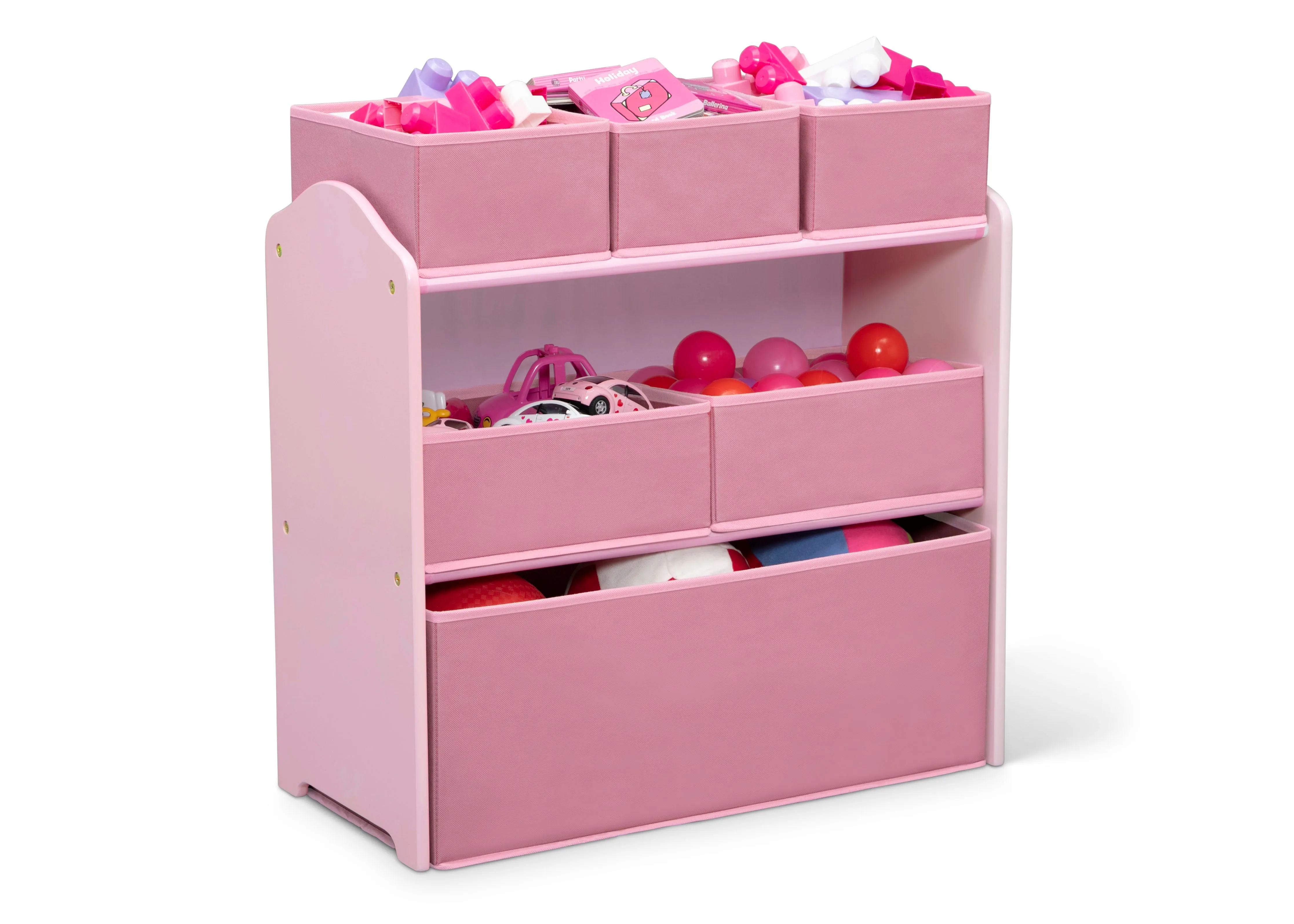 4-Piece Toddler Playroom Set – Includes Play Table with Dry Erase Tabletop and 6 Bin Toy Organizer with Reusable Vinyl Cling Stickers