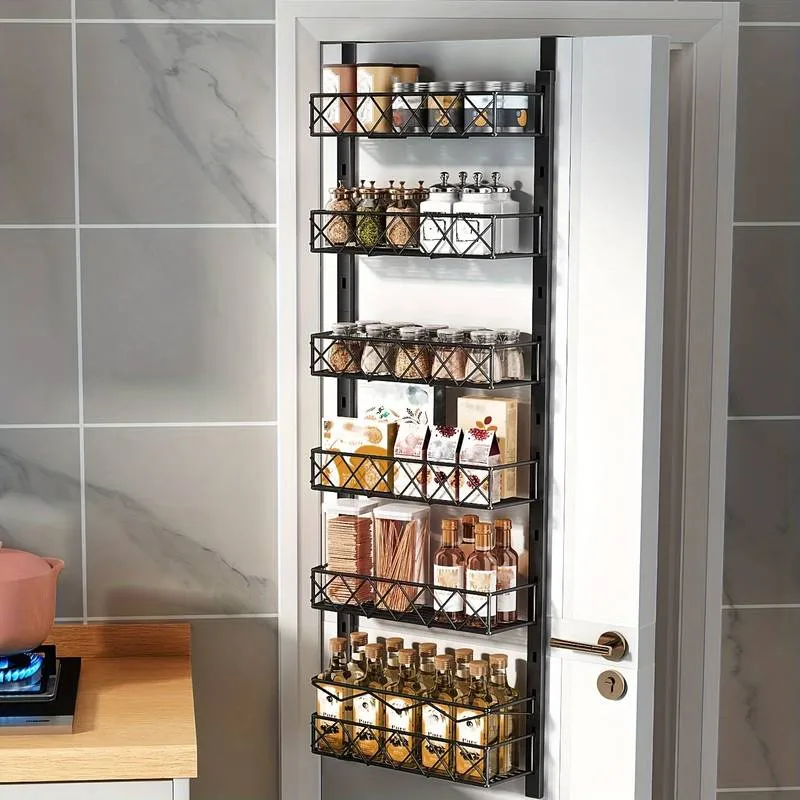 6 Tier Adjustable Baskets Over Door Pantry Organiser | Home Kitchen Storage Solution