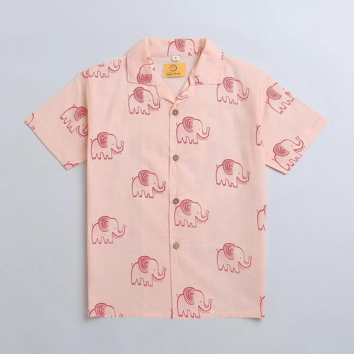 A Stomping Elephant- Boys Cotton Shirt