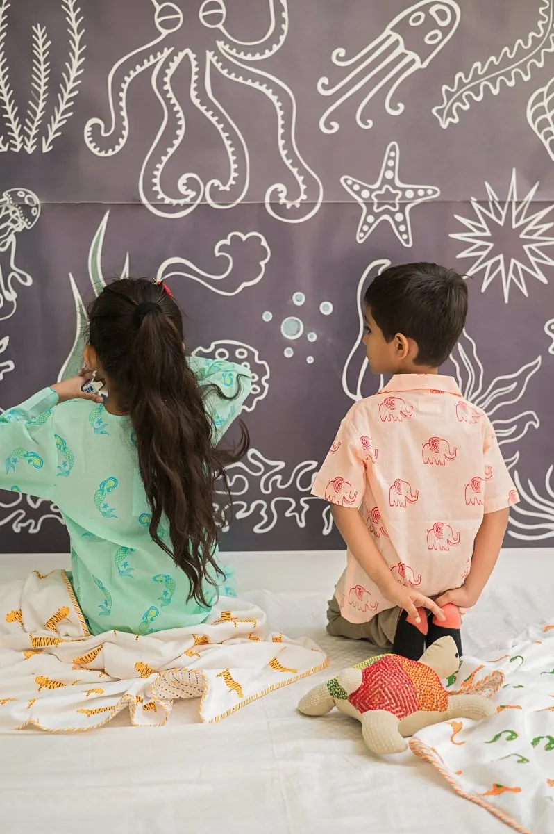 A Stomping Elephant- Boys Cotton Shirt