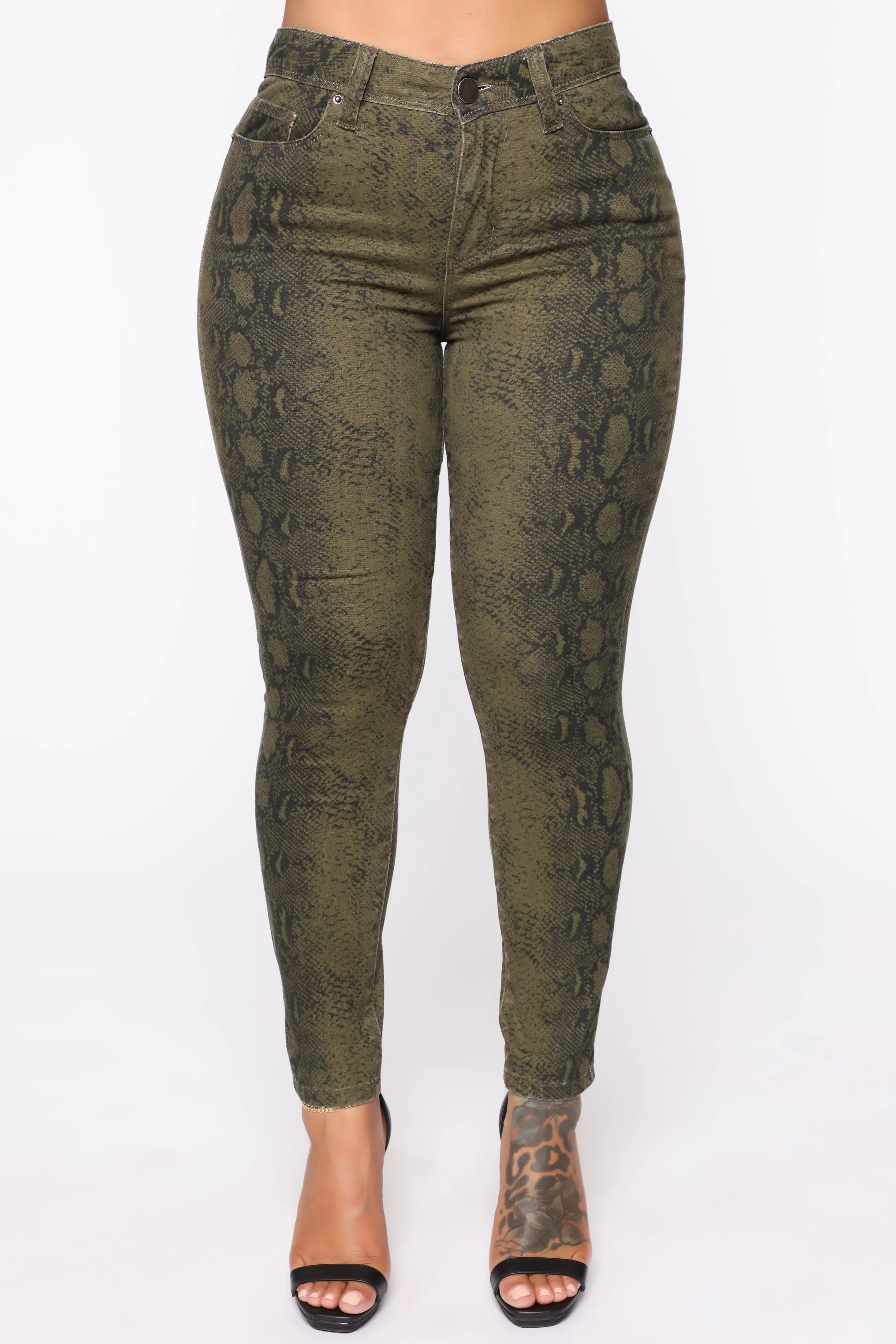 Always On The Move Skinny Pants - Olive/combo