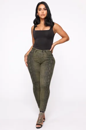 Always On The Move Skinny Pants - Olive/combo