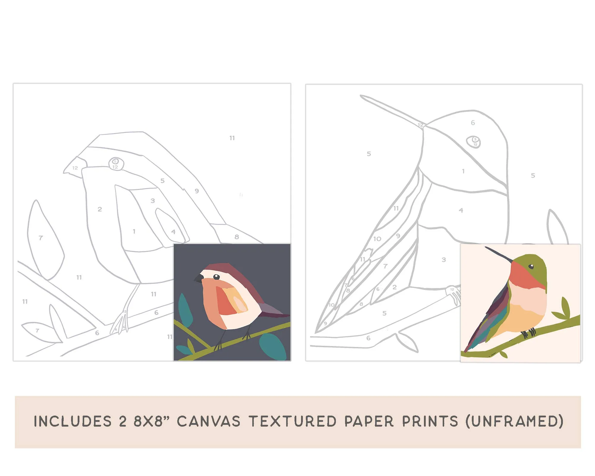 Birds Meditative Art Paint by Number Kit