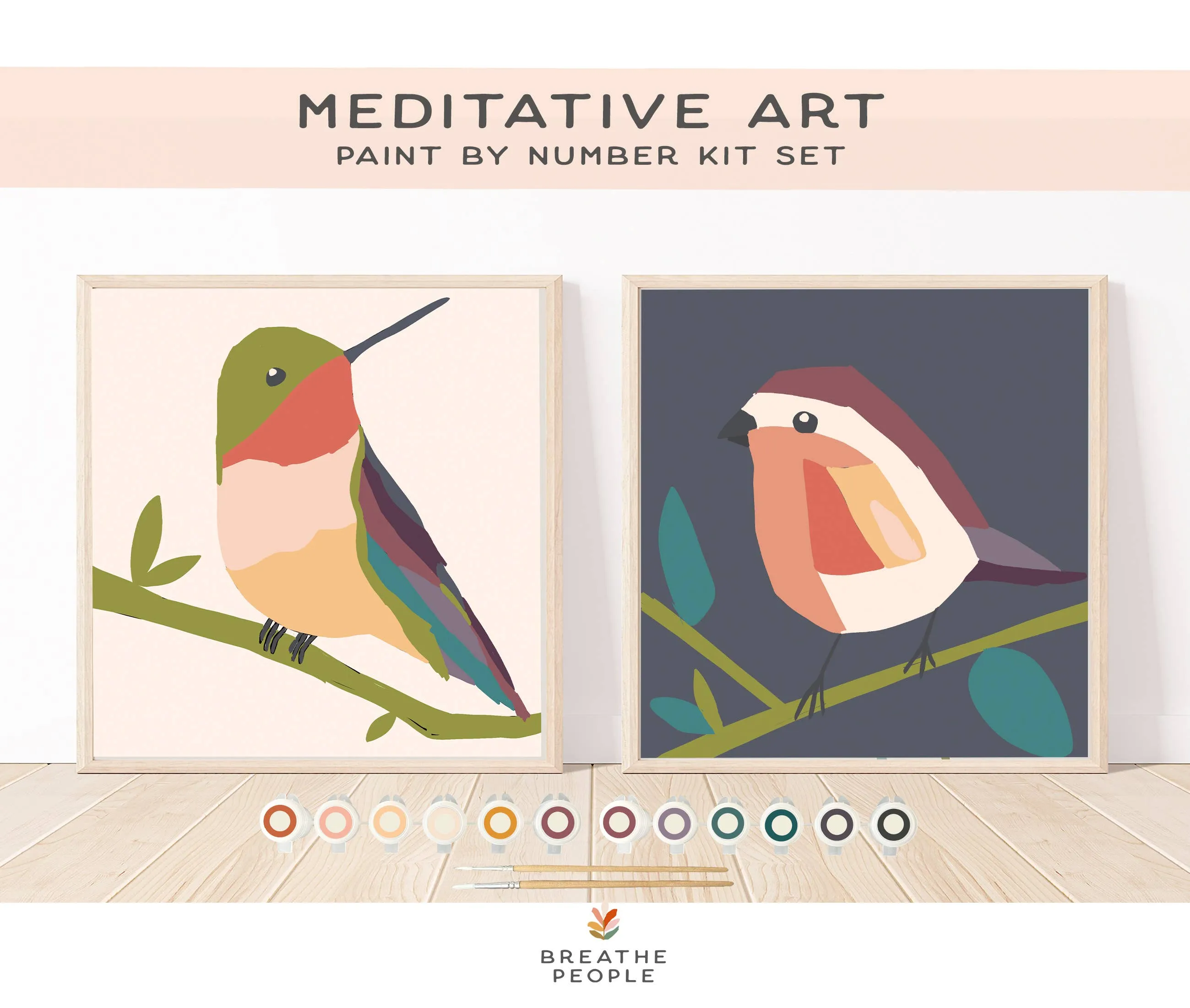 Birds Meditative Art Paint by Number Kit