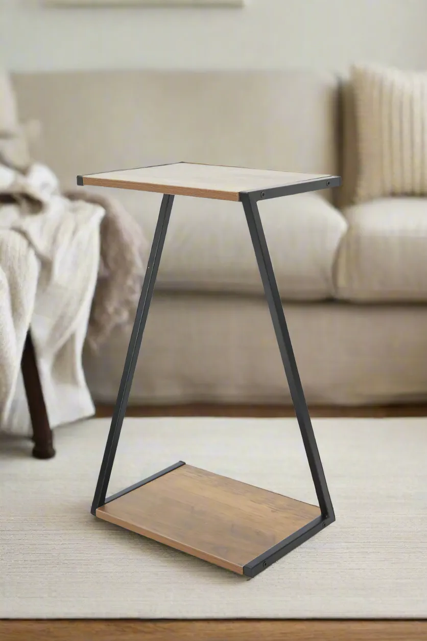 Brown 2 Tier Easy Sofa Table