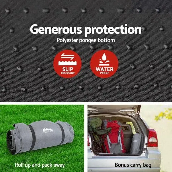Camping Self Inflating Mattress Mat 10CM Thick - Single Size - Grey