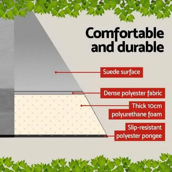 Camping Self Inflating Mattress Mat 10CM Thick - Single Size - Grey