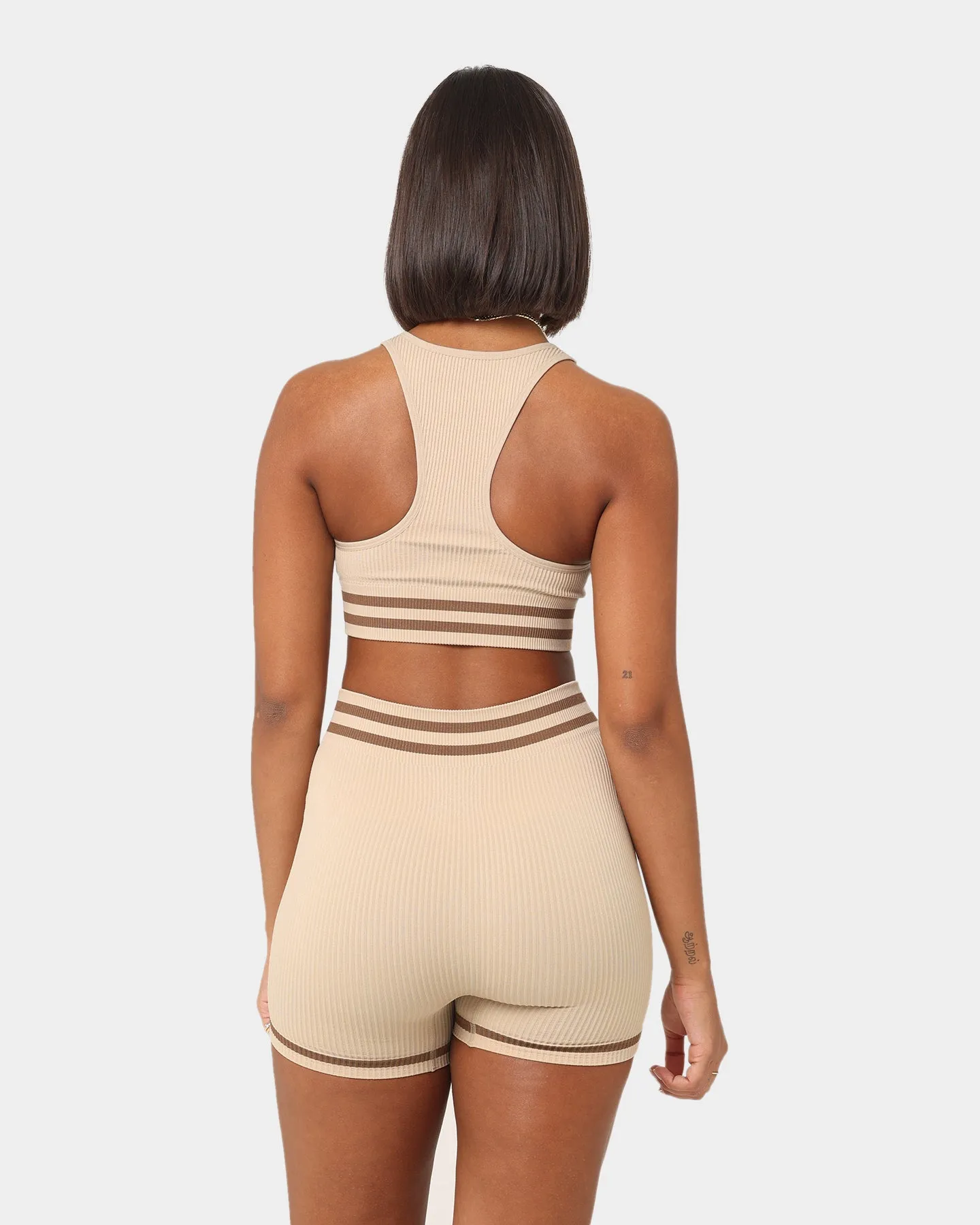 Champion Women's LFS Seamless Racer Crop Latte