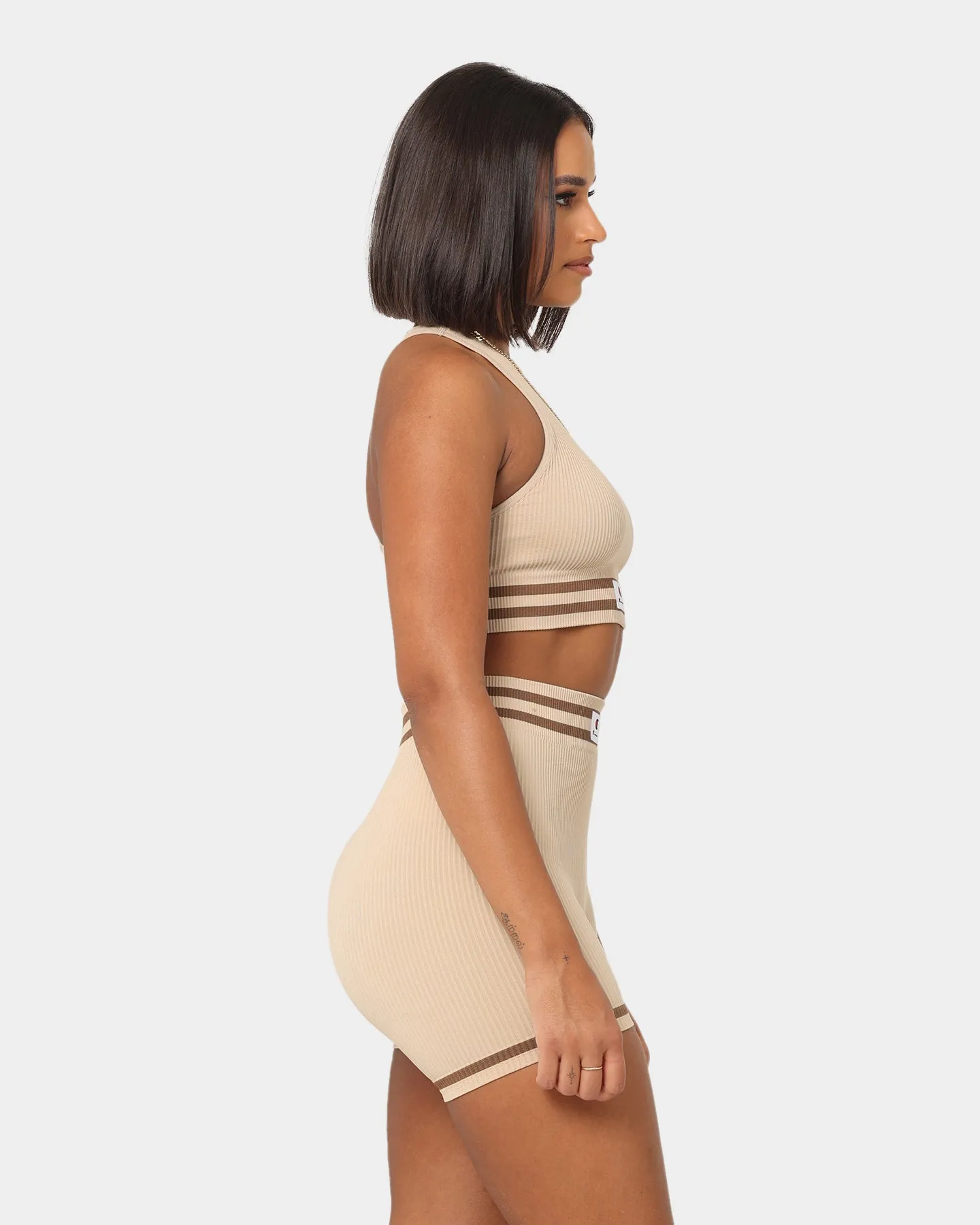 Champion Women's LFS Seamless Racer Crop Latte