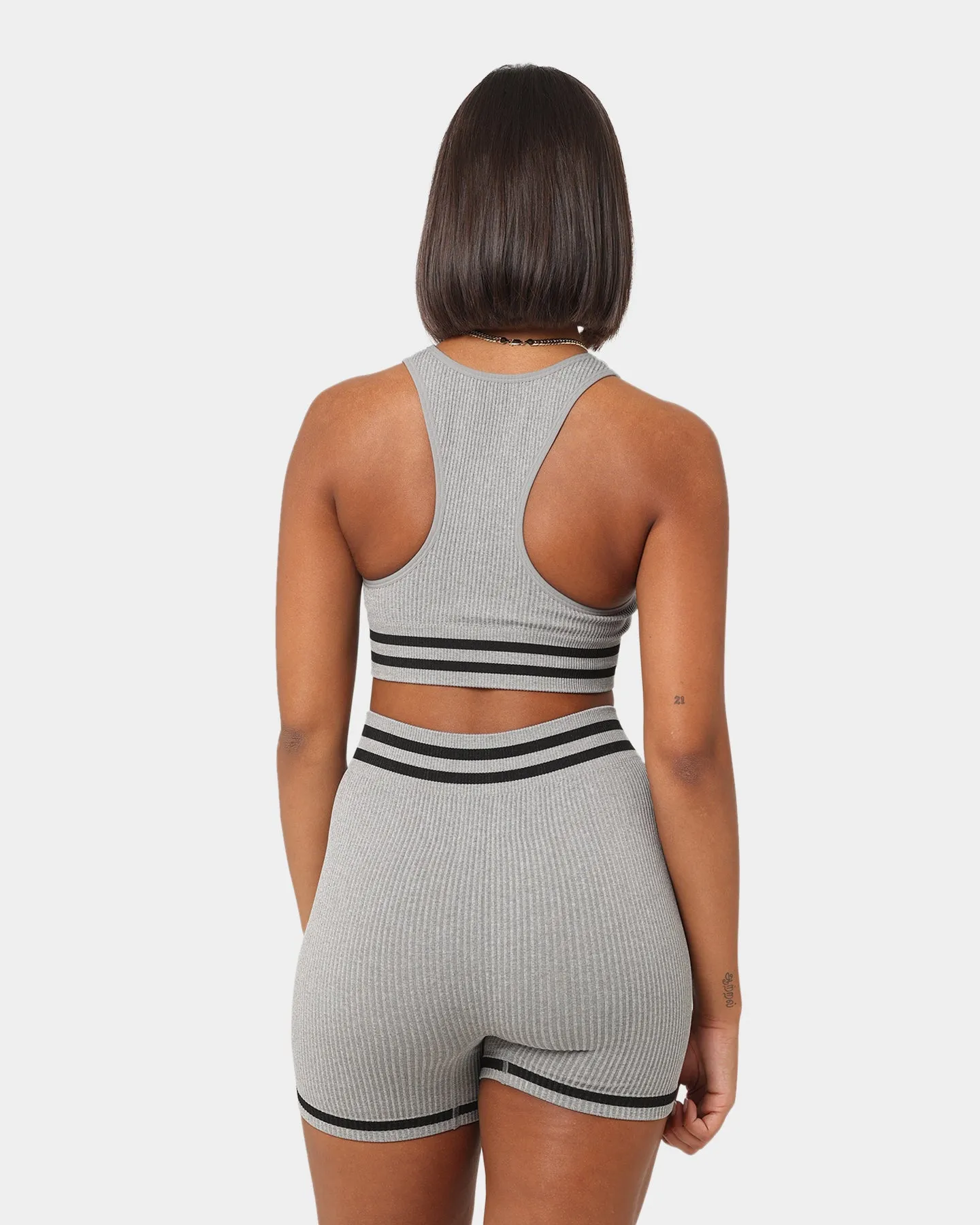 Champion Women's LFS Seamless Racer Crop Oxford Heather