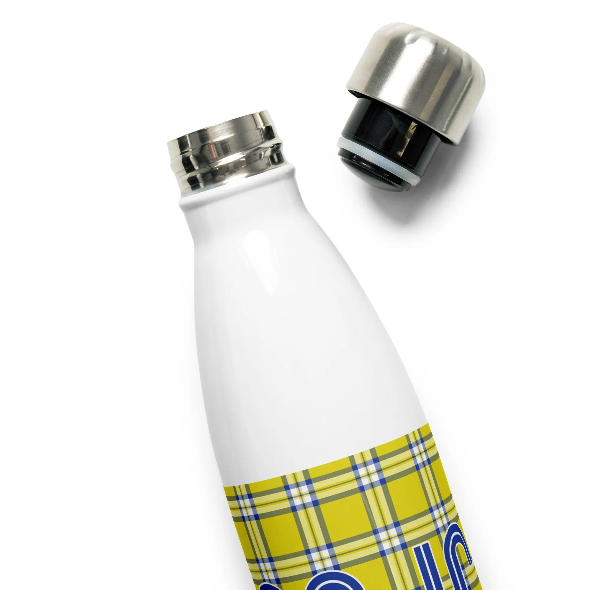 Clueless Yellow Plaid Stainless Steel Water Bottle