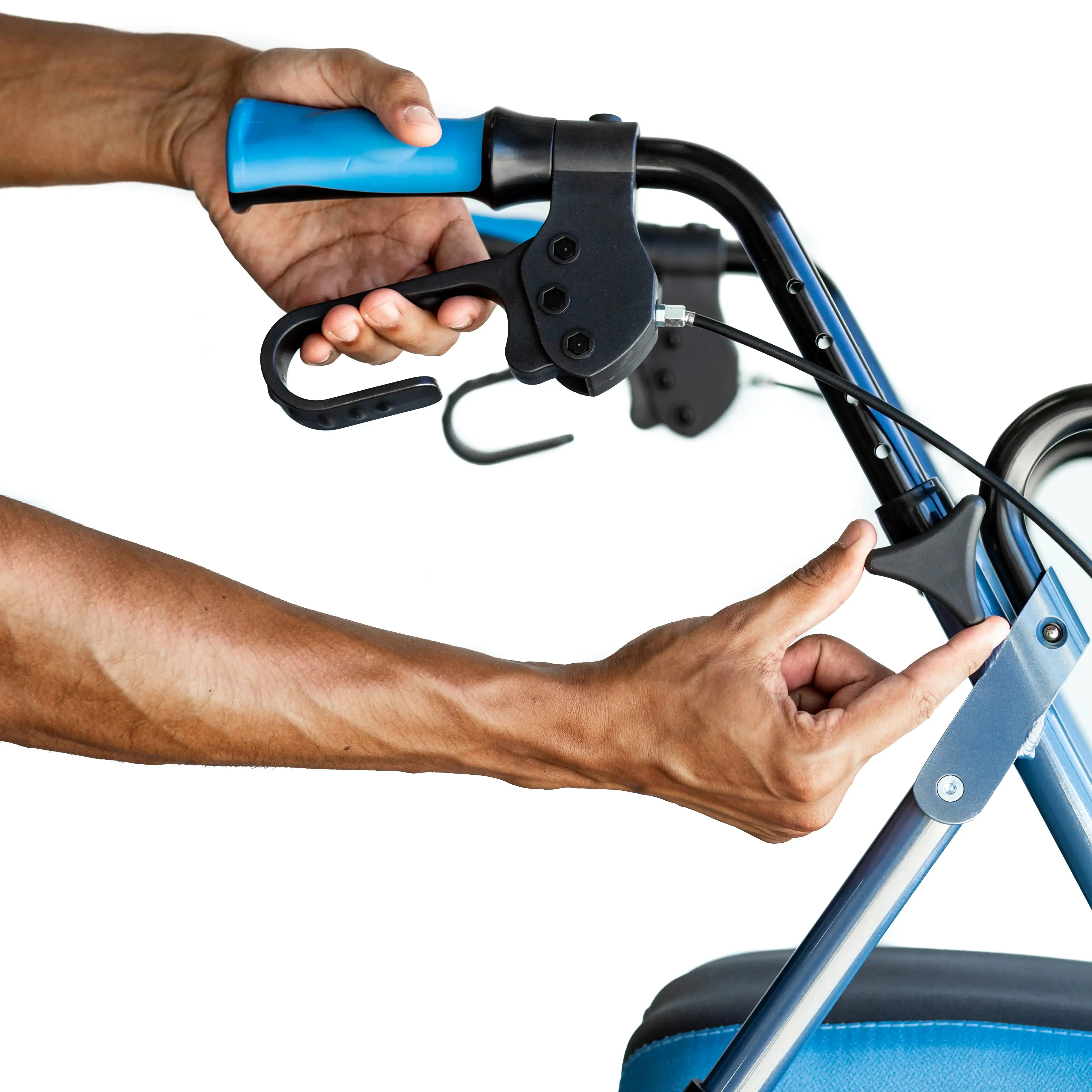 Comfort Plus Airgo Rollator (BARIATRIC) XWD Mobility Wheelie Walker - Blue