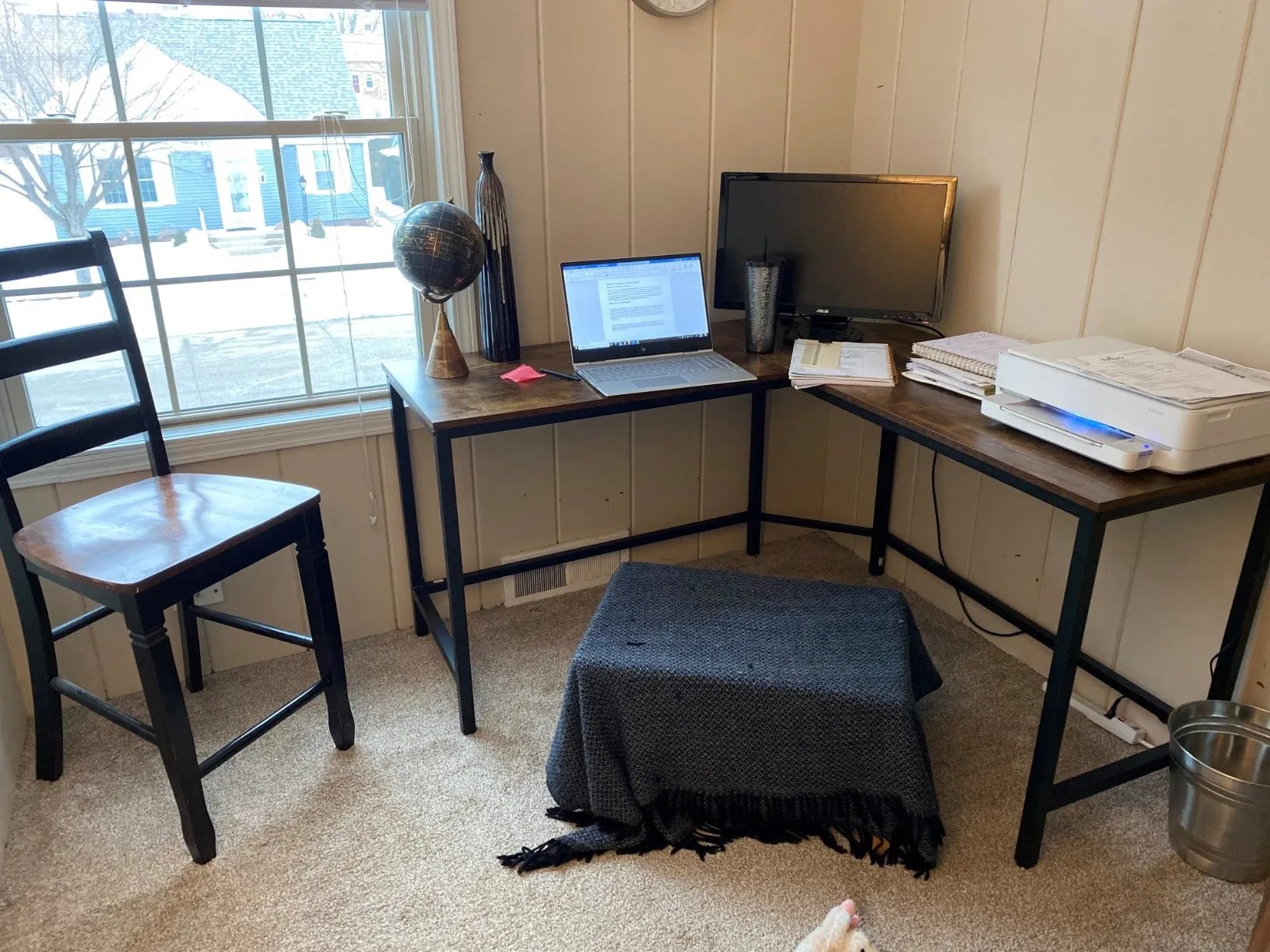 Computer Desk, L-Shaped Corner Writing Desk, Space-Saving Study Desk