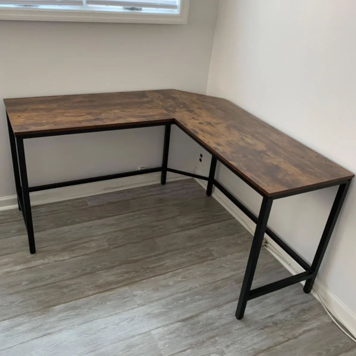 Computer Desk, L-Shaped Corner Writing Desk, Space-Saving Study Desk