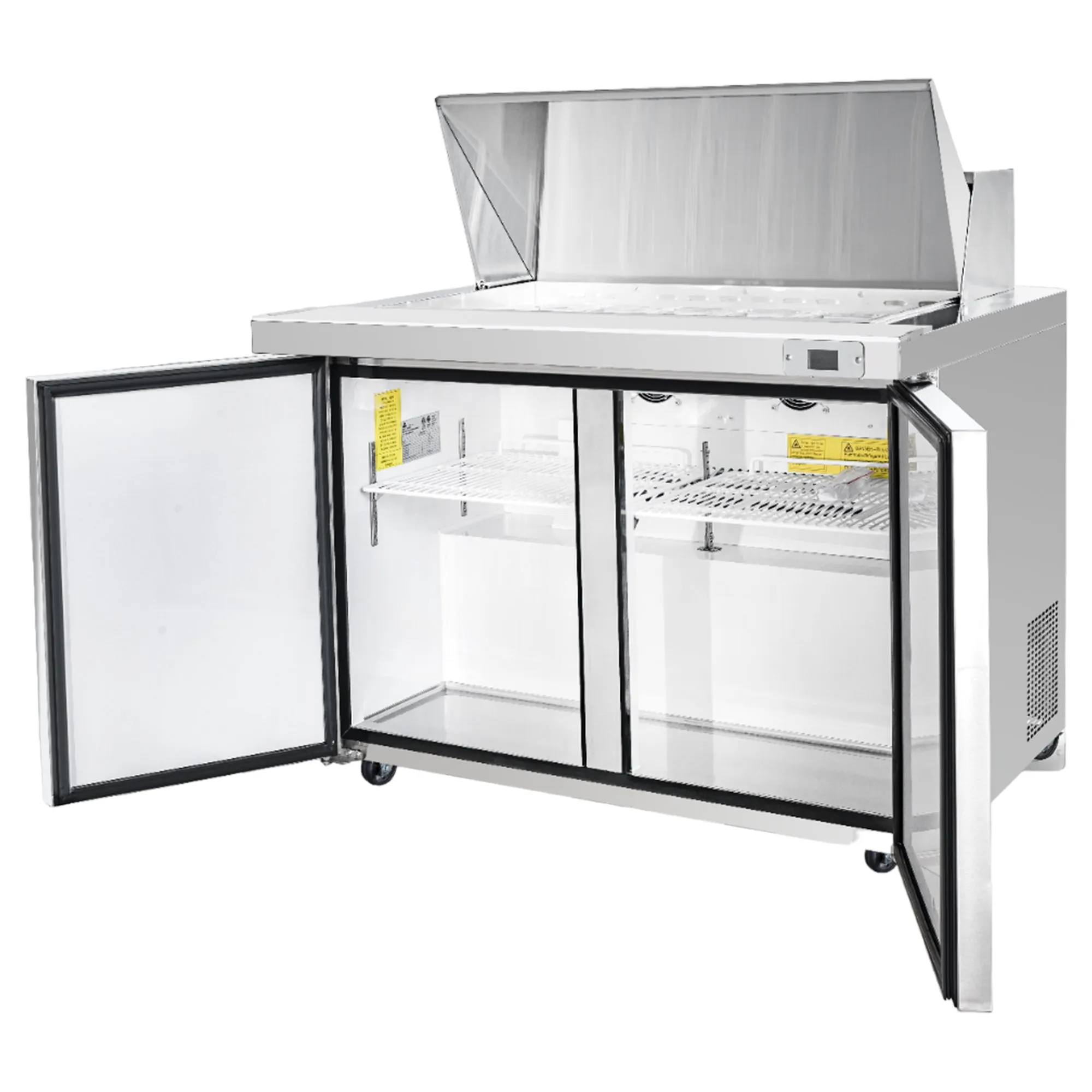 Frigos Platinum FG-SWPTS-48-MT 48" 2 Door Mega Top Refrigerated Sandwich Prep Table
