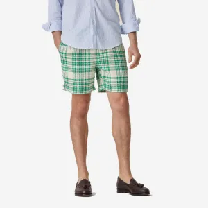 Garden Plaid Easy Shorts - Green