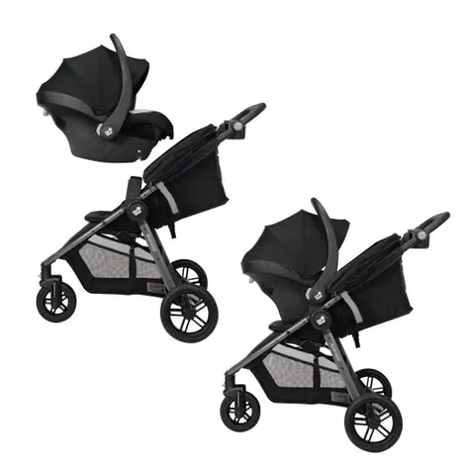 Gia XP Luxe 3-Wheel Travel System - Midnight Black
