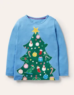 Glow-in-the-dark Logo T-shirt-Bluebell Blue Christmas Tree