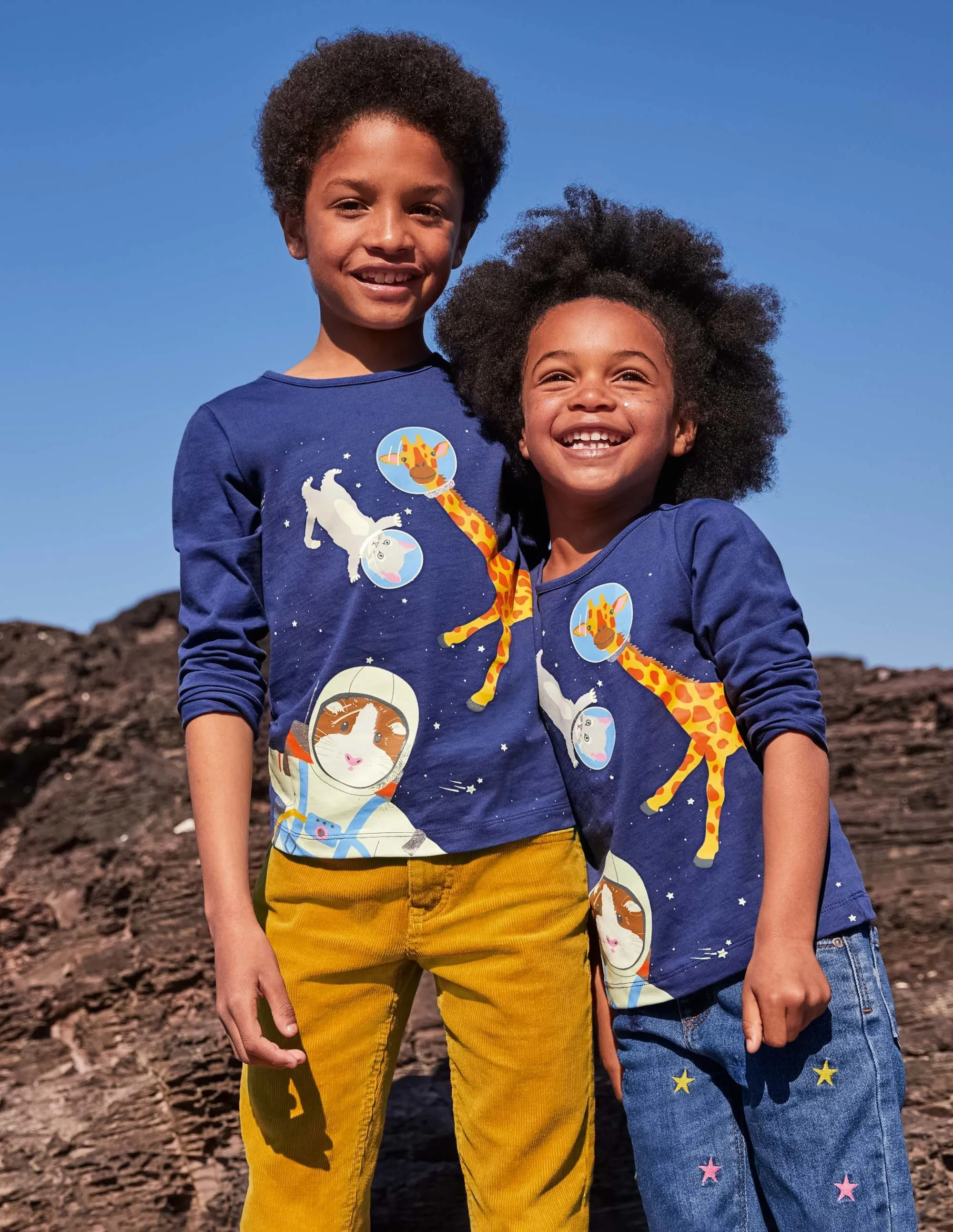 Glow-in-the-dark Logo T-shirt-Starboard Blue Space Animals