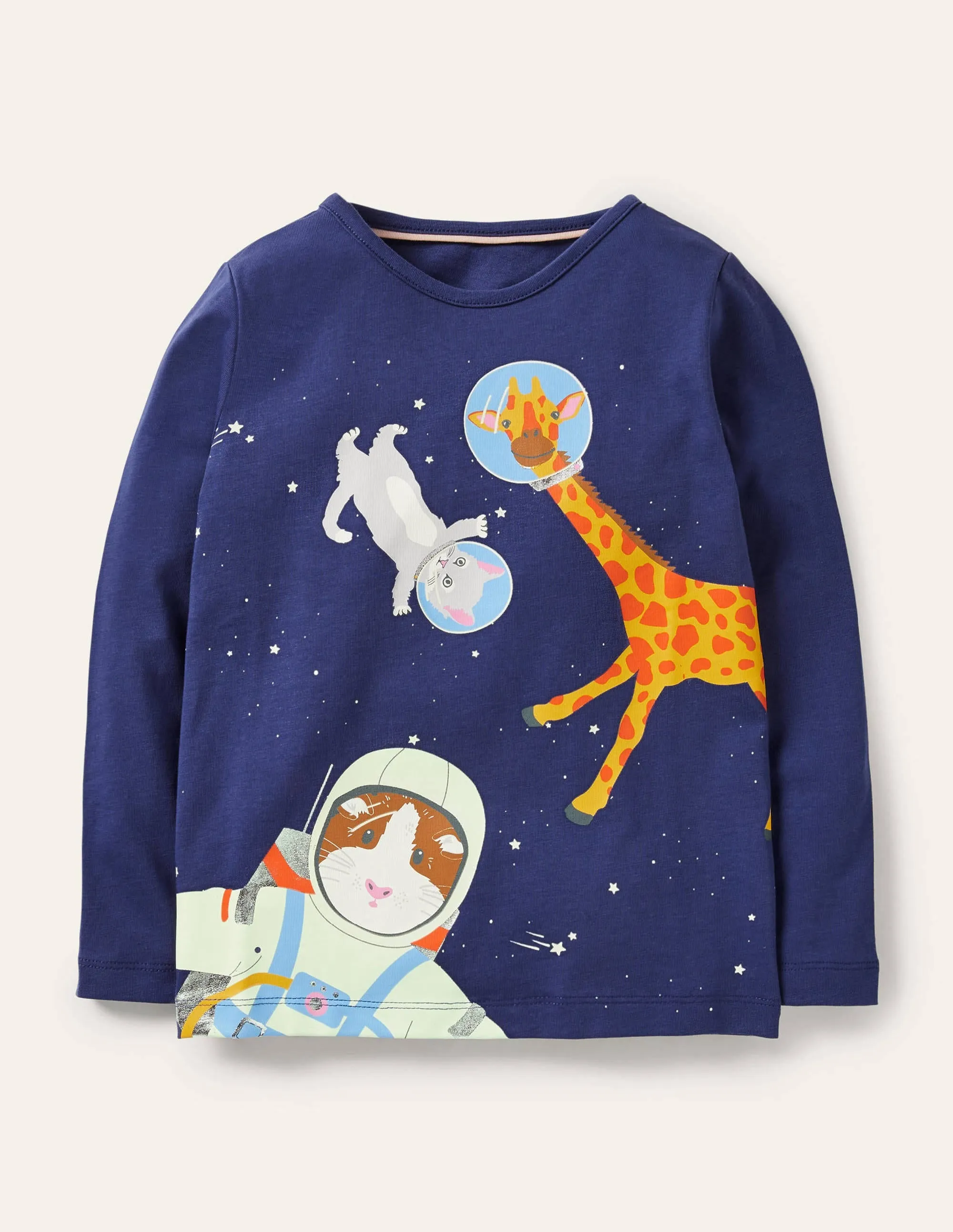 Glow-in-the-dark Logo T-shirt-Starboard Blue Space Animals