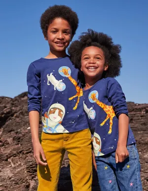 Glow-in-the-dark Logo T-shirt-Starboard Blue Space Animals