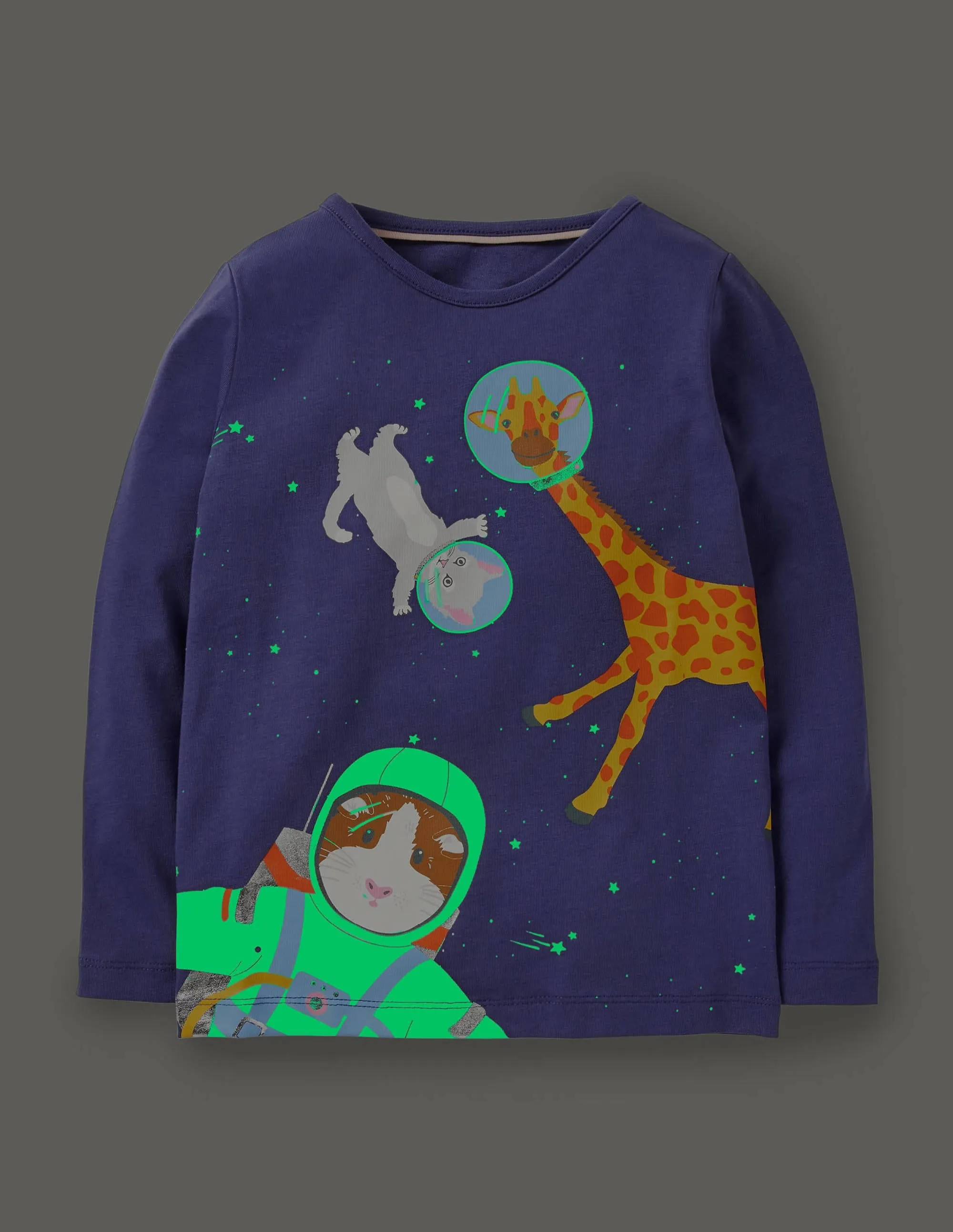 Glow-in-the-dark Logo T-shirt-Starboard Blue Space Animals