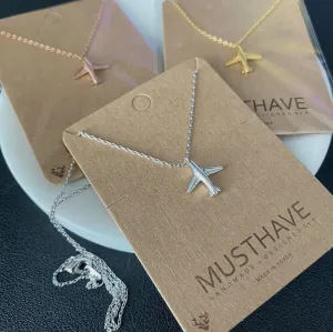 Gold Plated Necklace | Airplane