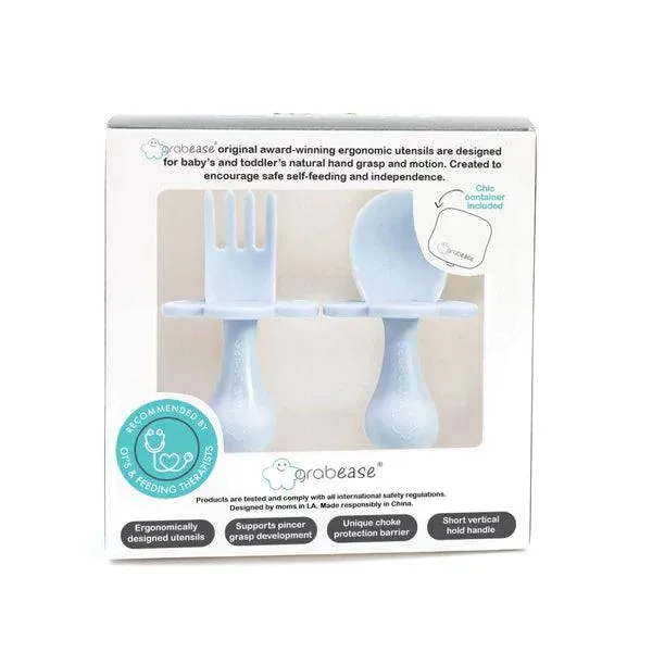 Grabease Ergonomic Utensils with Travel Case