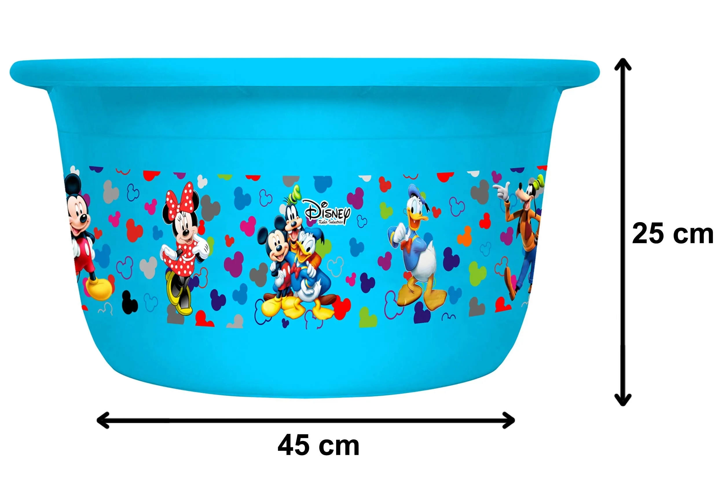 Heart Home Disney Team Mickey Print Unbreakable Plastic Multipurpose Bath Tub/Washing Tub 25 Ltr (Blue) -HS_35_HEARTH17449