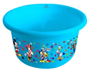 Heart Home Disney Team Mickey Print Unbreakable Plastic Multipurpose Bath Tub/Washing Tub 25 Ltr (Blue) -HS_35_HEARTH17449