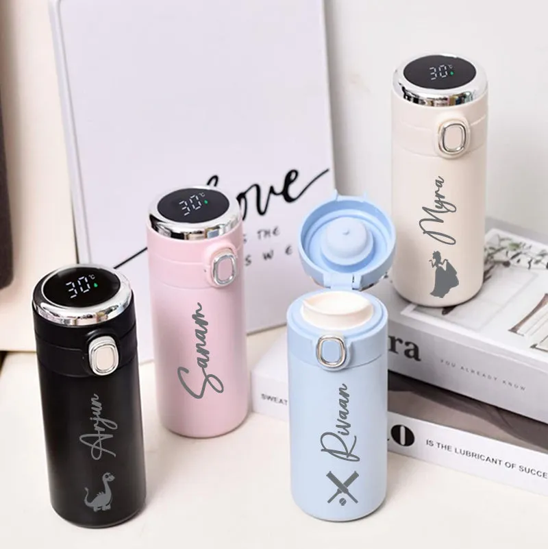 Insulated Temperature Bottle - Cream/ Pink