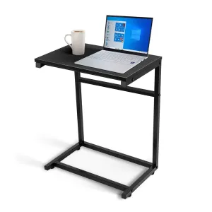 Kawachi C Shaped End Table 26 inches High Laptop Table, Side Table for Couch Slide Under, C Table Sofa Side End Table KW113-Black