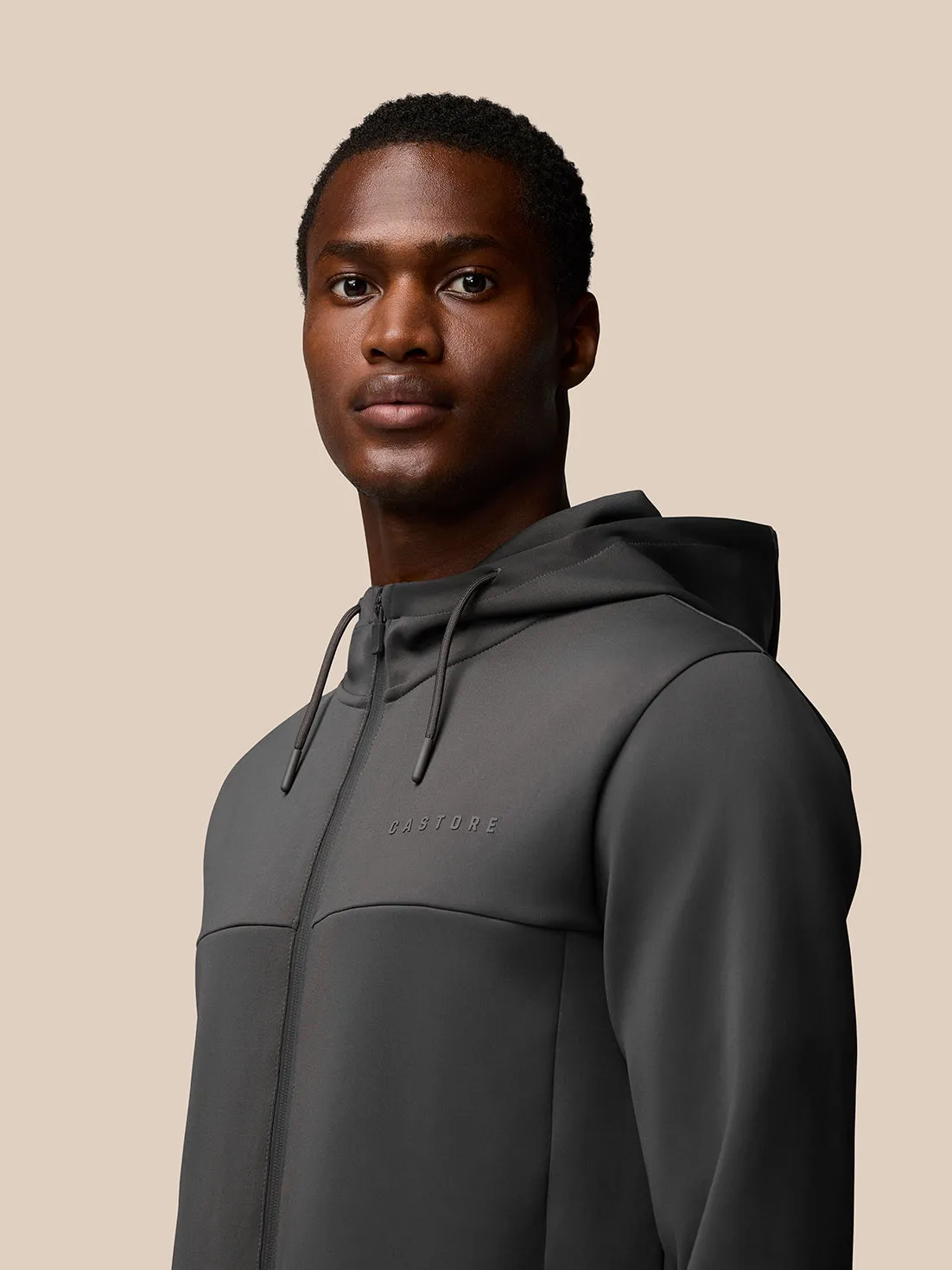 Lightweight Flex Zip-Through Hoodie - Grey