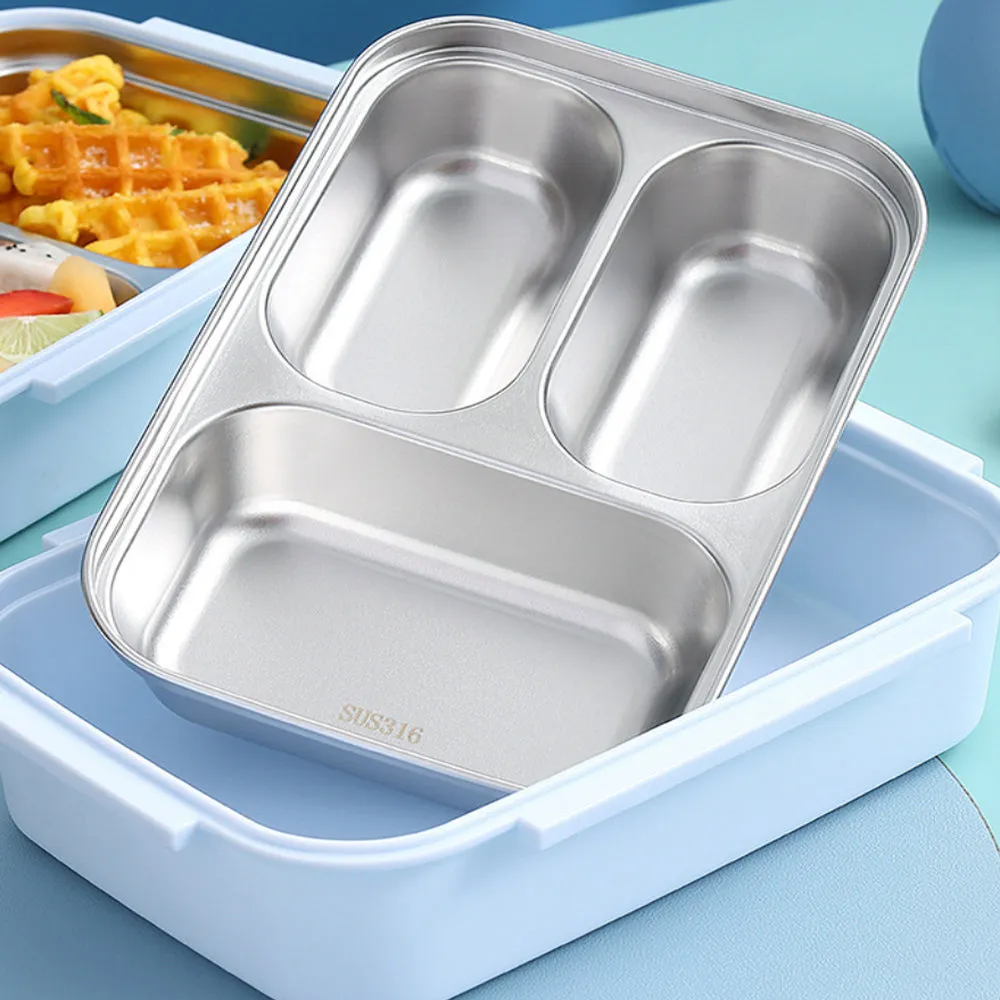 Little Surprise Box Kids TiffinLunchBox With InsulatedLunchBox Cover, Light Blue