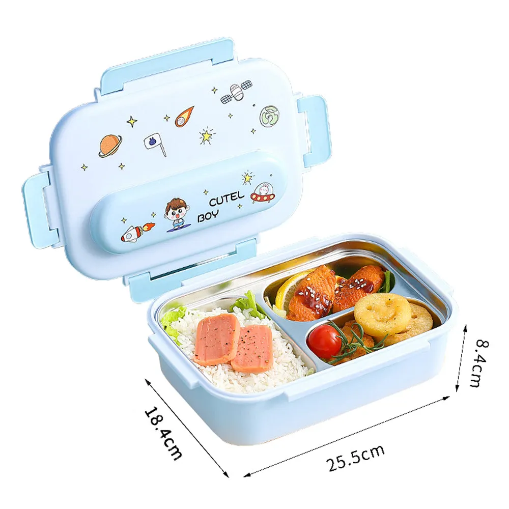 Little Surprise Box Kids TiffinLunchBox With InsulatedLunchBox Cover, Light Blue