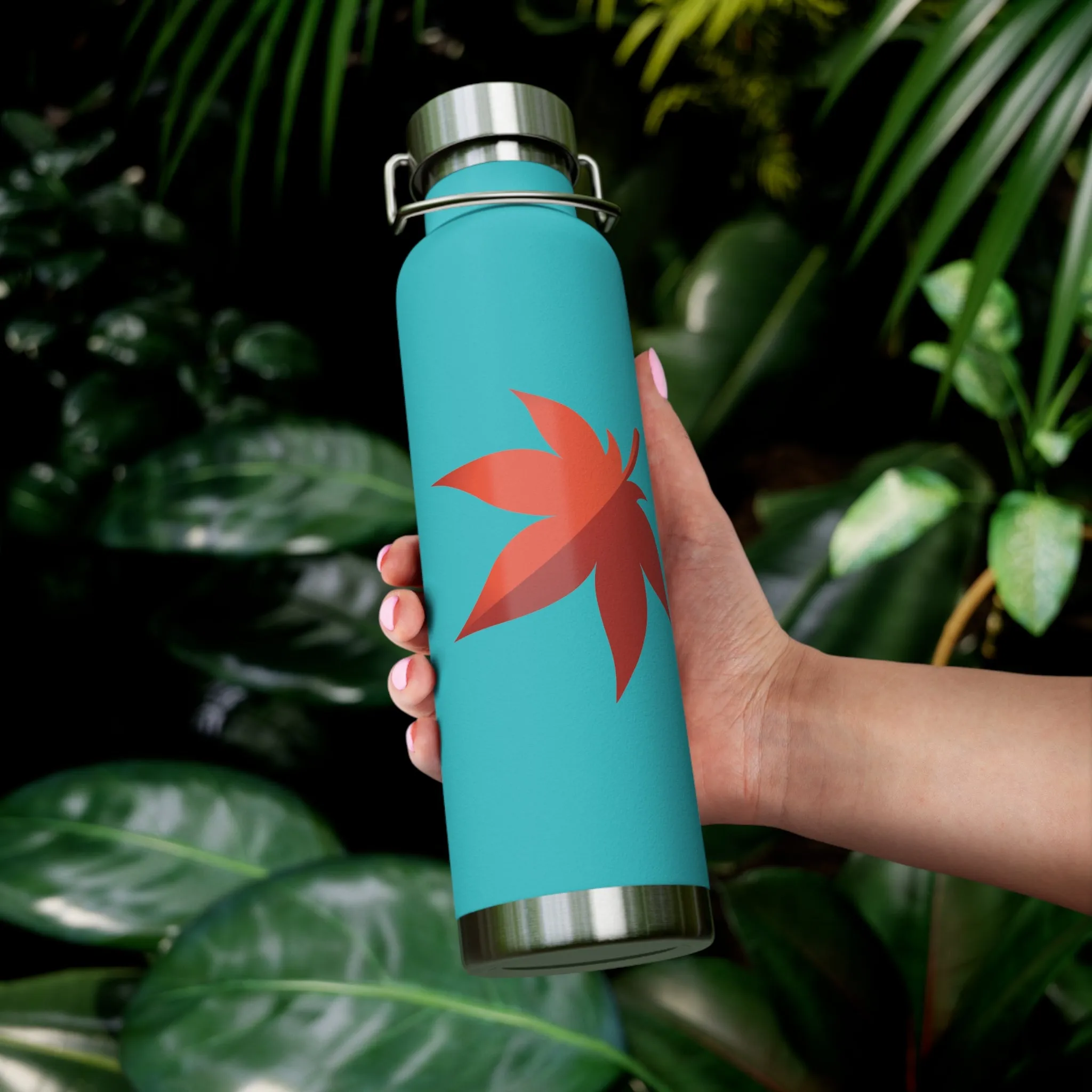 Maplestory Maple Leaf Theme Copper Vacuum Insulated Bottle, 22oz gaming gamer video game water bottle vacuum merchandise gift