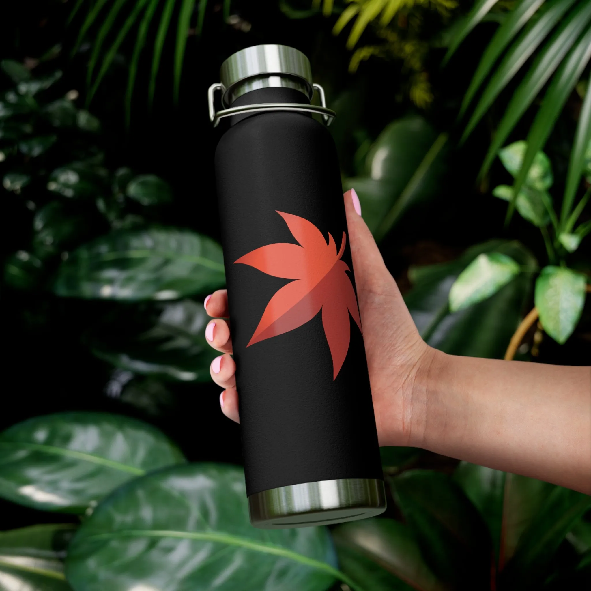 Maplestory Maple Leaf Theme Copper Vacuum Insulated Bottle, 22oz gaming gamer video game water bottle vacuum merchandise gift
