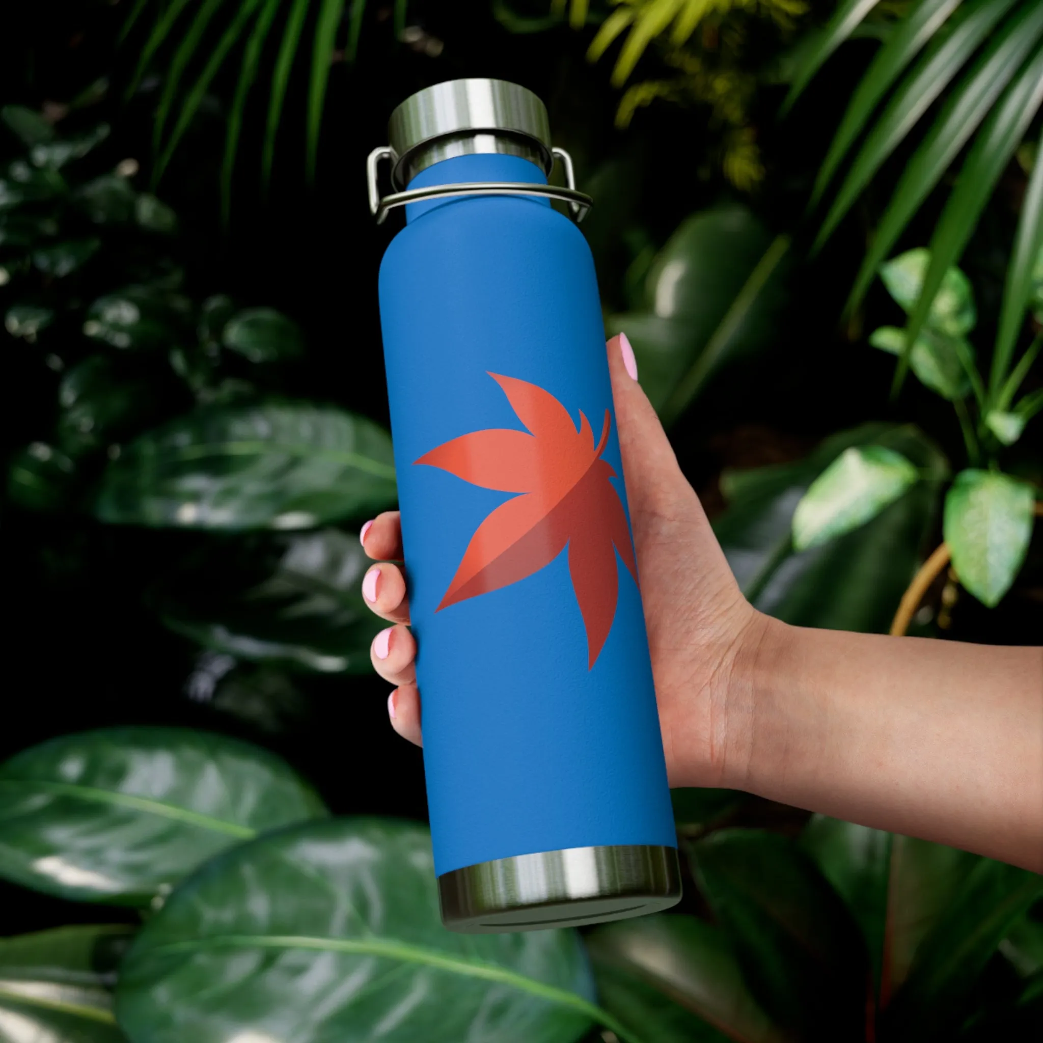 Maplestory Maple Leaf Theme Copper Vacuum Insulated Bottle, 22oz gaming gamer video game water bottle vacuum merchandise gift