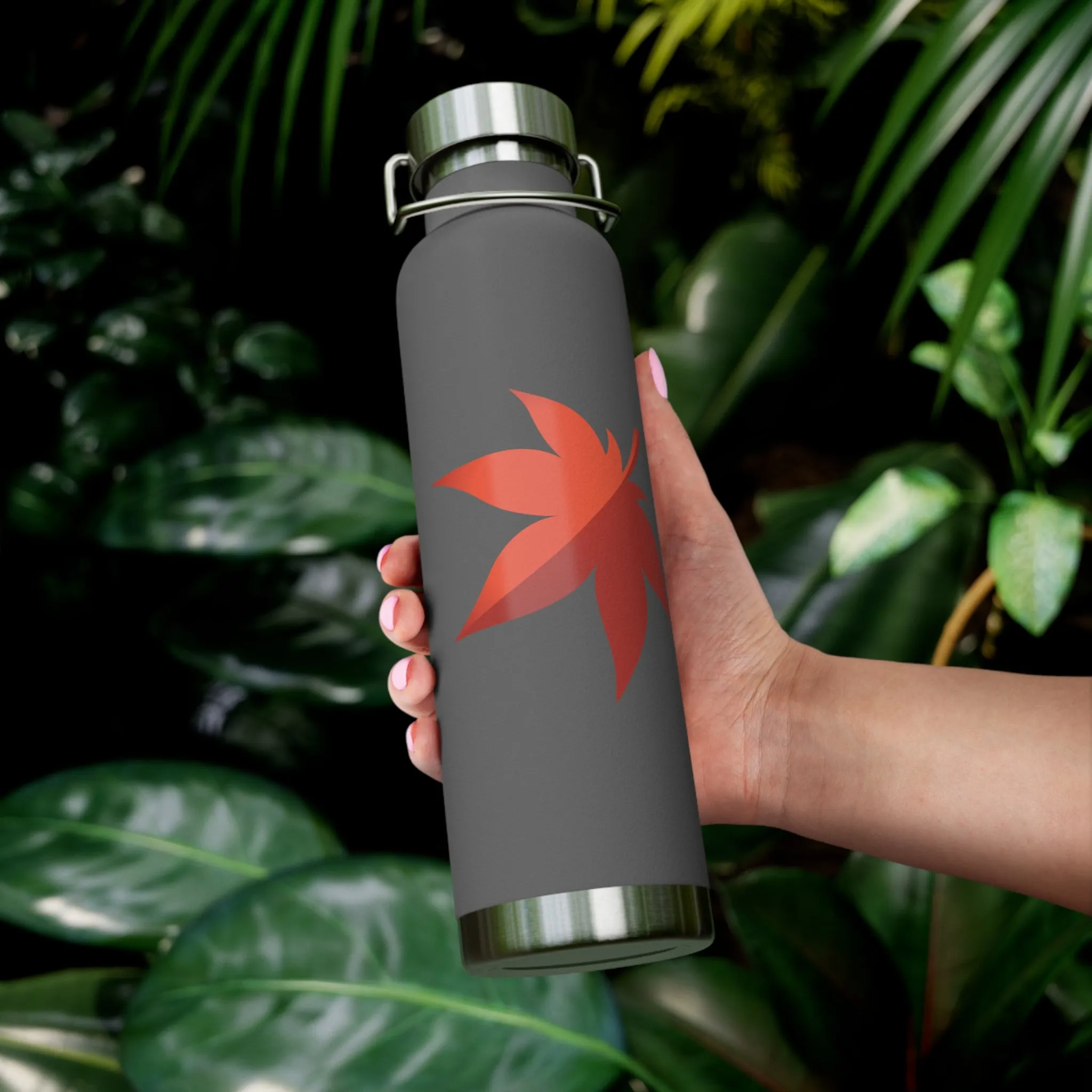 Maplestory Maple Leaf Theme Copper Vacuum Insulated Bottle, 22oz gaming gamer video game water bottle vacuum merchandise gift