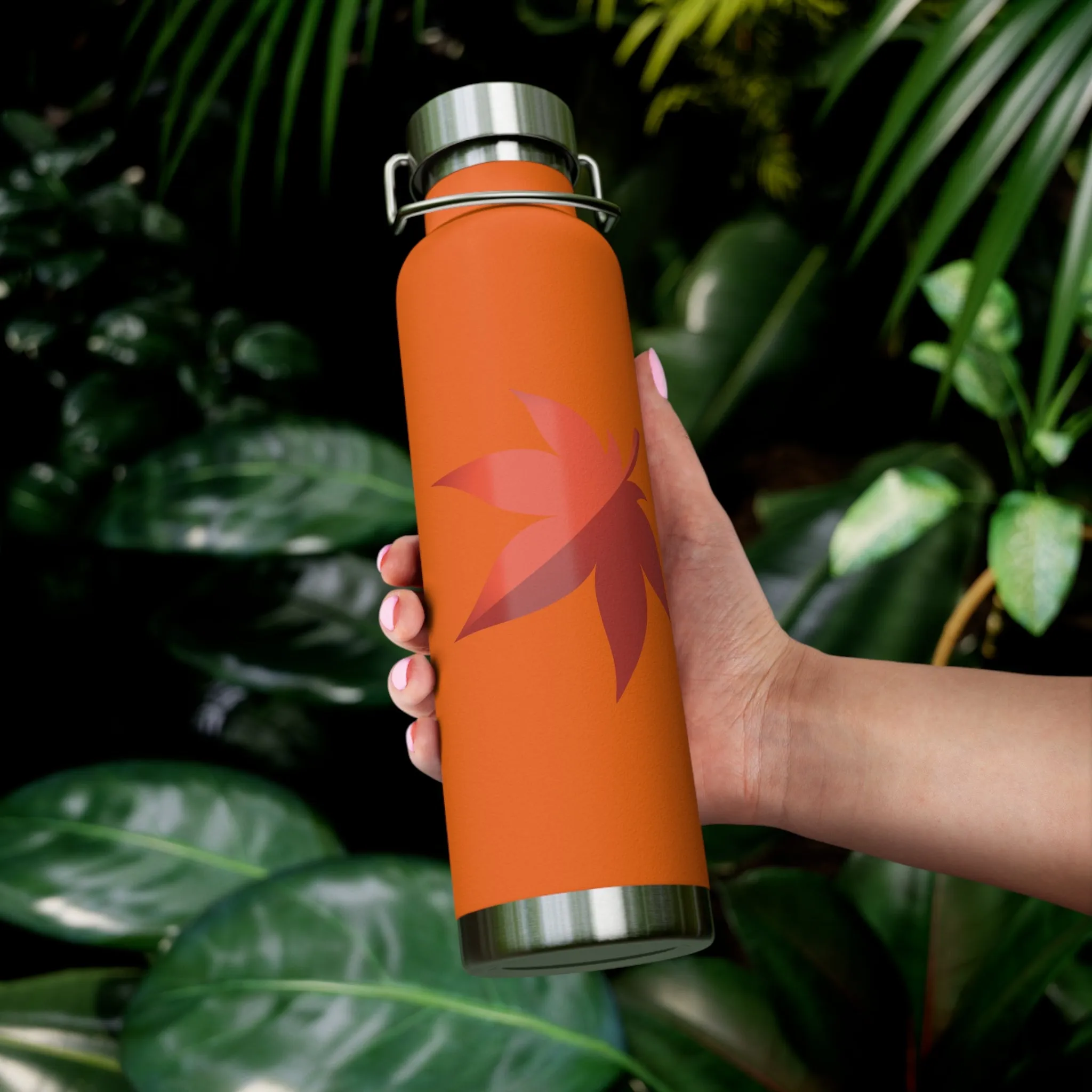 Maplestory Maple Leaf Theme Copper Vacuum Insulated Bottle, 22oz gaming gamer video game water bottle vacuum merchandise gift