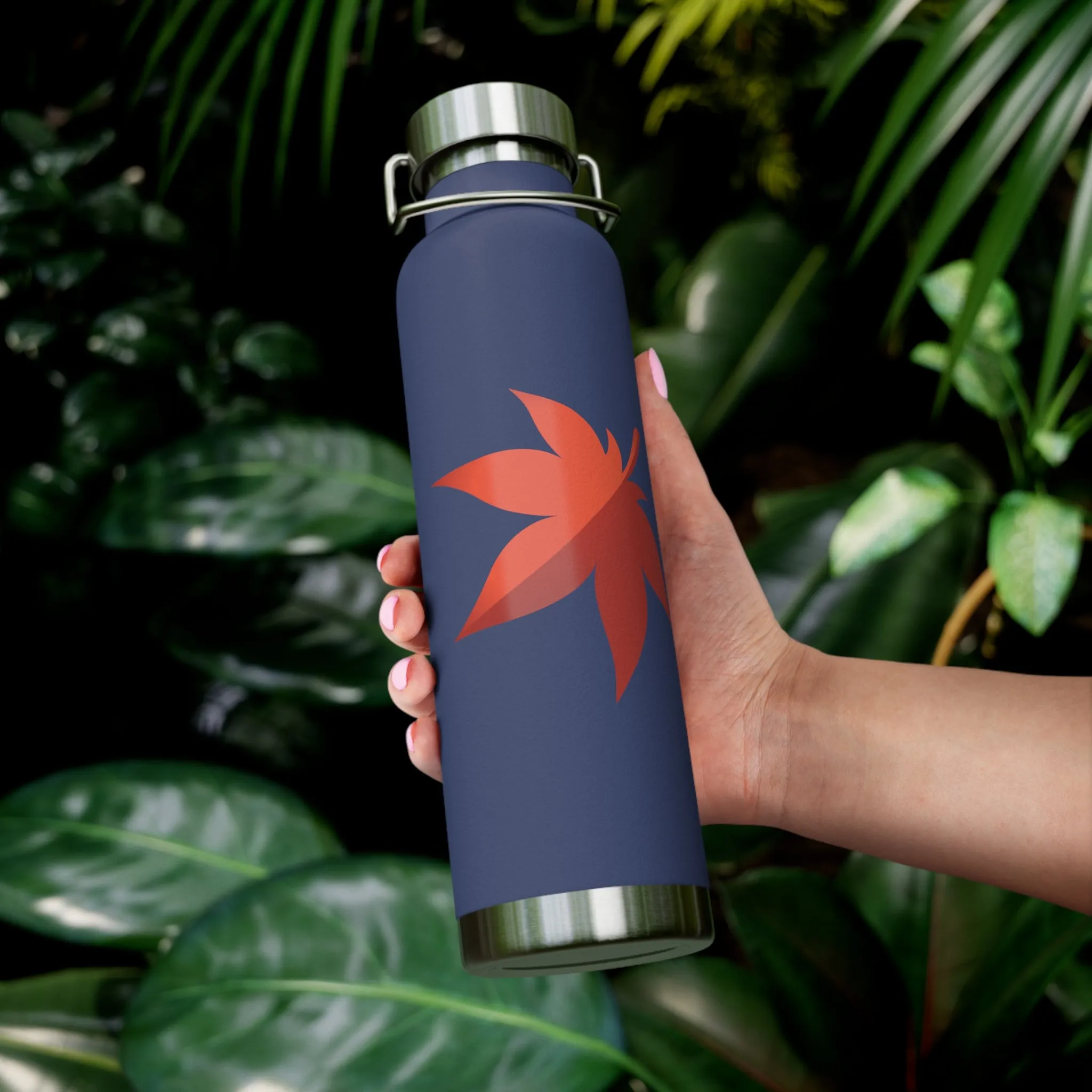 Maplestory Maple Leaf Theme Copper Vacuum Insulated Bottle, 22oz gaming gamer video game water bottle vacuum merchandise gift