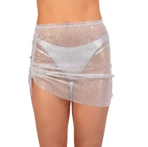 Mesh Fishnet Skirt- White