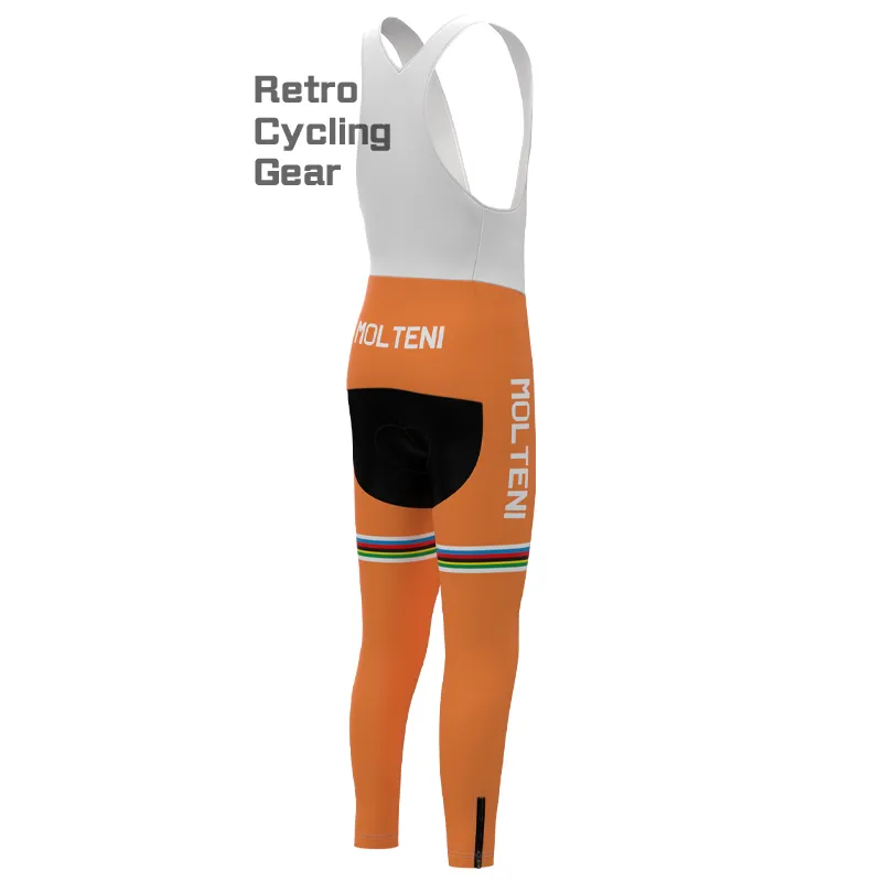 MOLTENI Orange White Retro Long Sleeve Cycling Kit