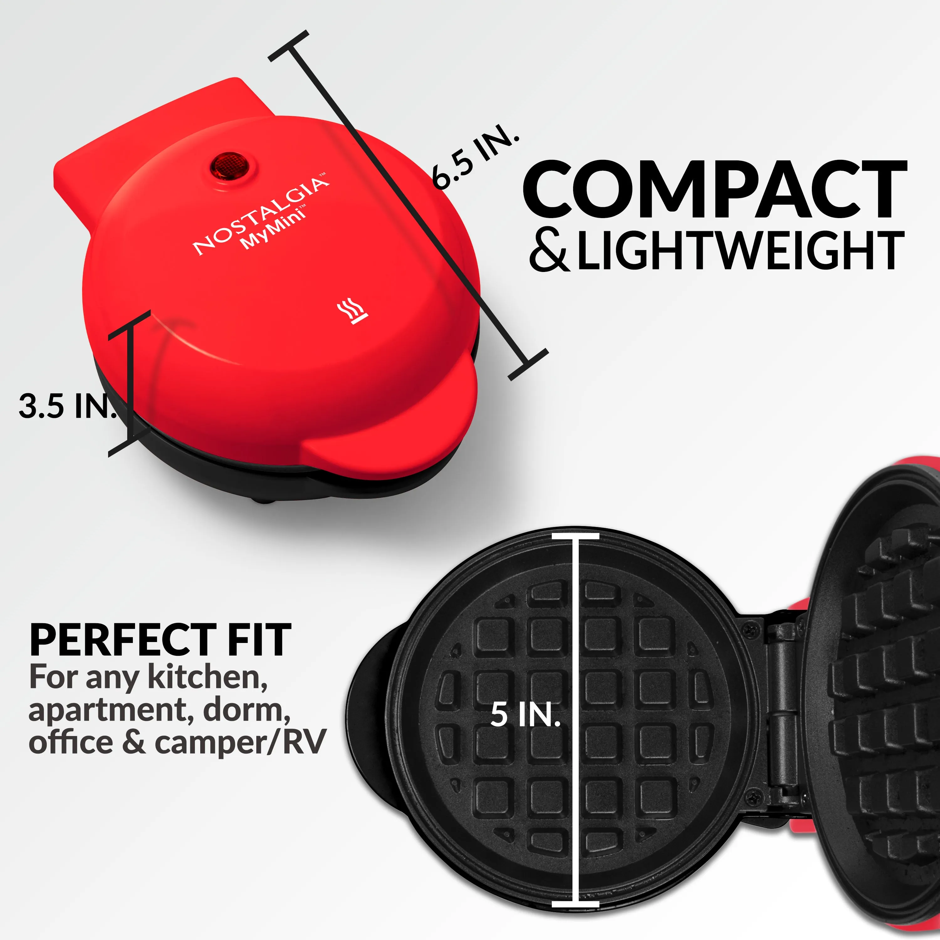 MyMini™ Personal Electric Waffle Maker, Red