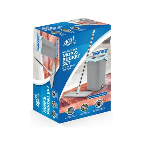 Neat-Living Hands Free Mop & Bucket Set, Gray